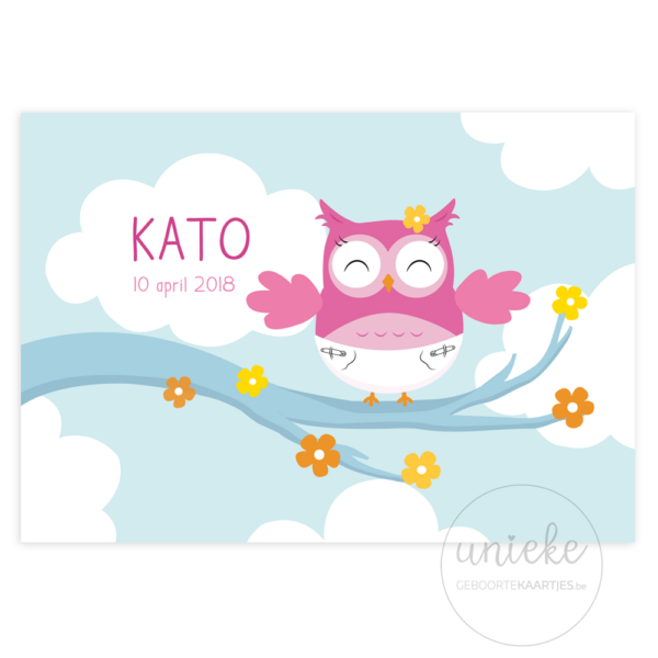 Voorkant van het geboortekaartje van Kato