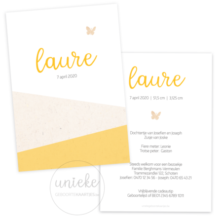 Geboortekaartje van Laure