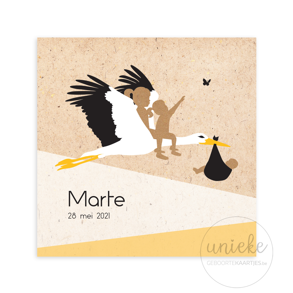 Voorkant van het kaartje van Marte