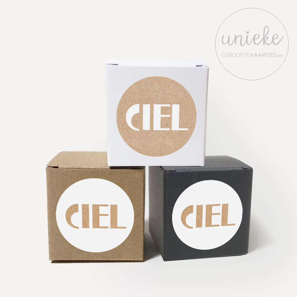 Assortiment doosjes bij kaartje Ciel