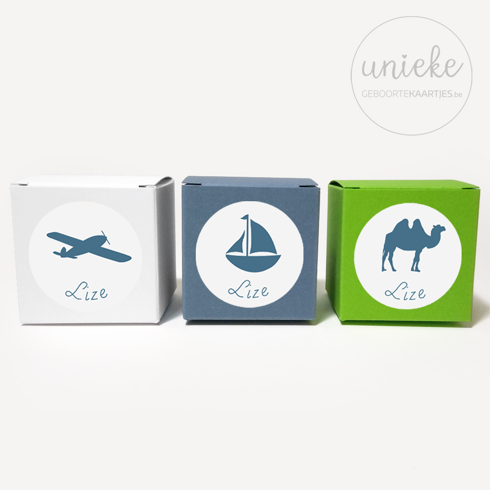 Assortiment doosjes bij kaartje Lize