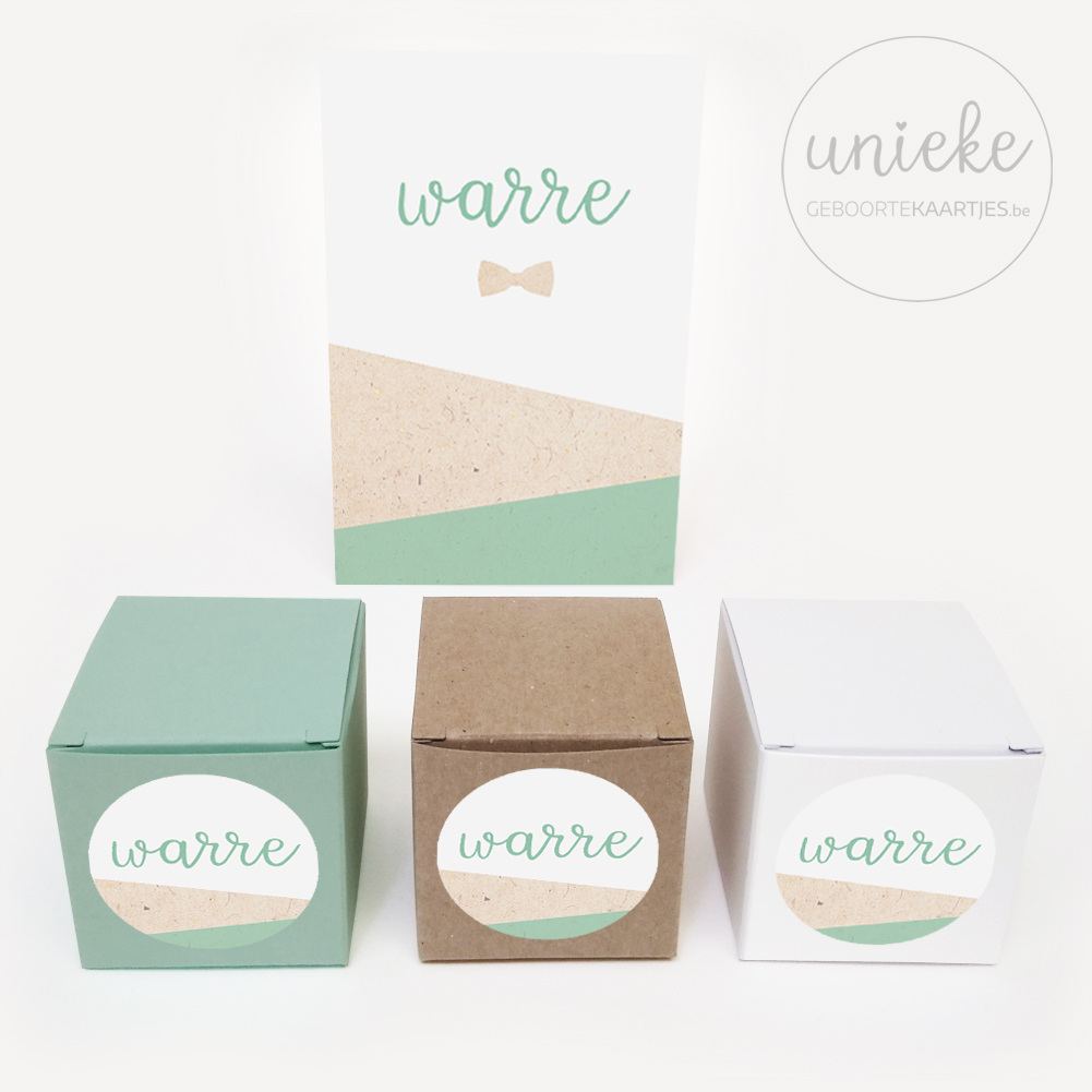 Stickertjes-Warre-doosjes-en-kaartje Stickertje passend bij het kaartje van Warre