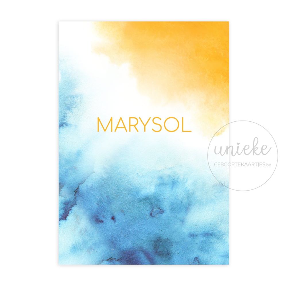 Voorkant van het kaartje van Marysol