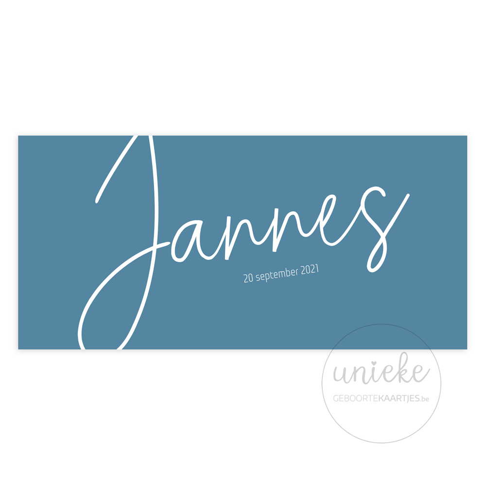 Geboortekaartje Jannes Voorkant Voorkant van het geboortekaartje van Jannes