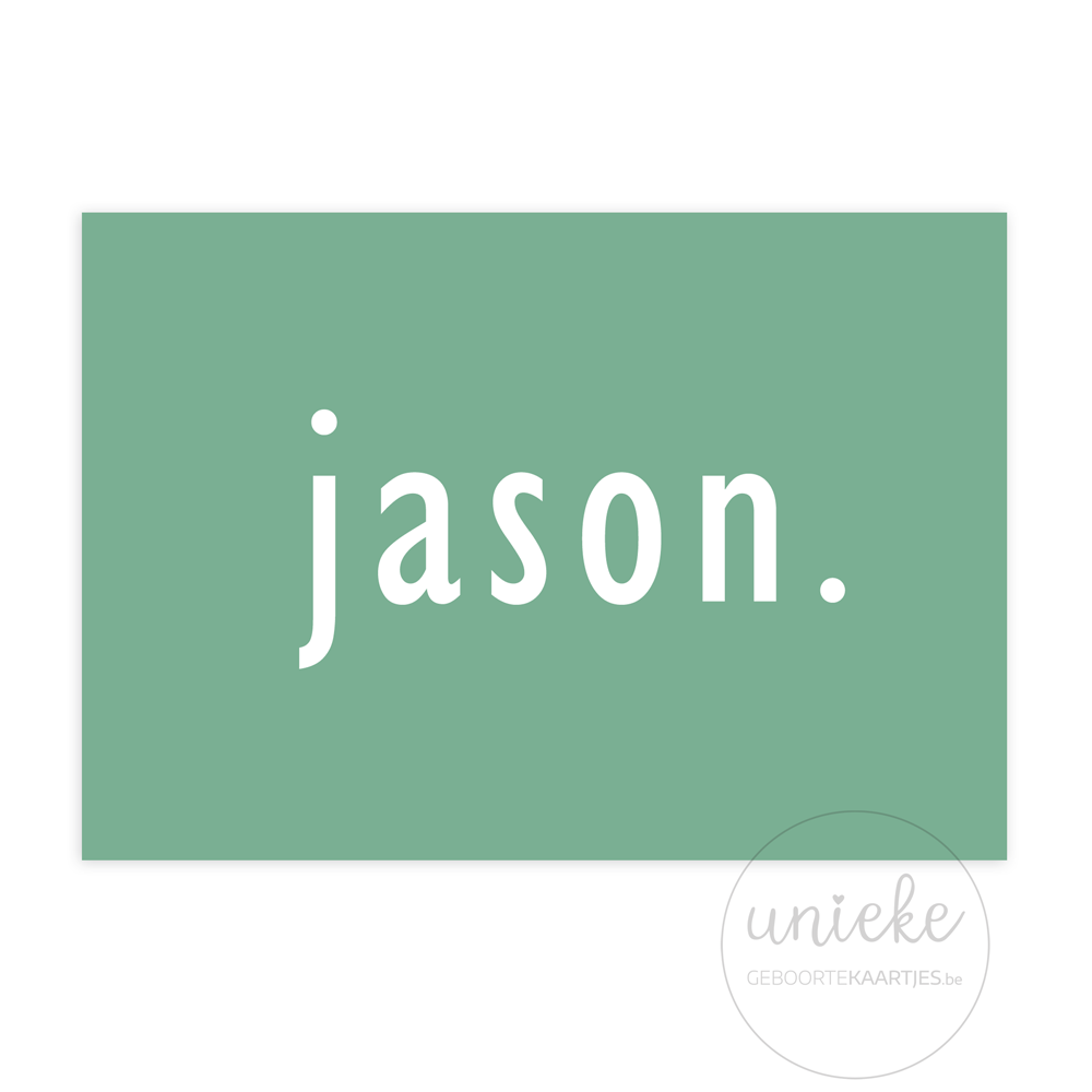 Geboortekaartje Jason Collectie Voorkant Voorkant van het kaartje van Jason