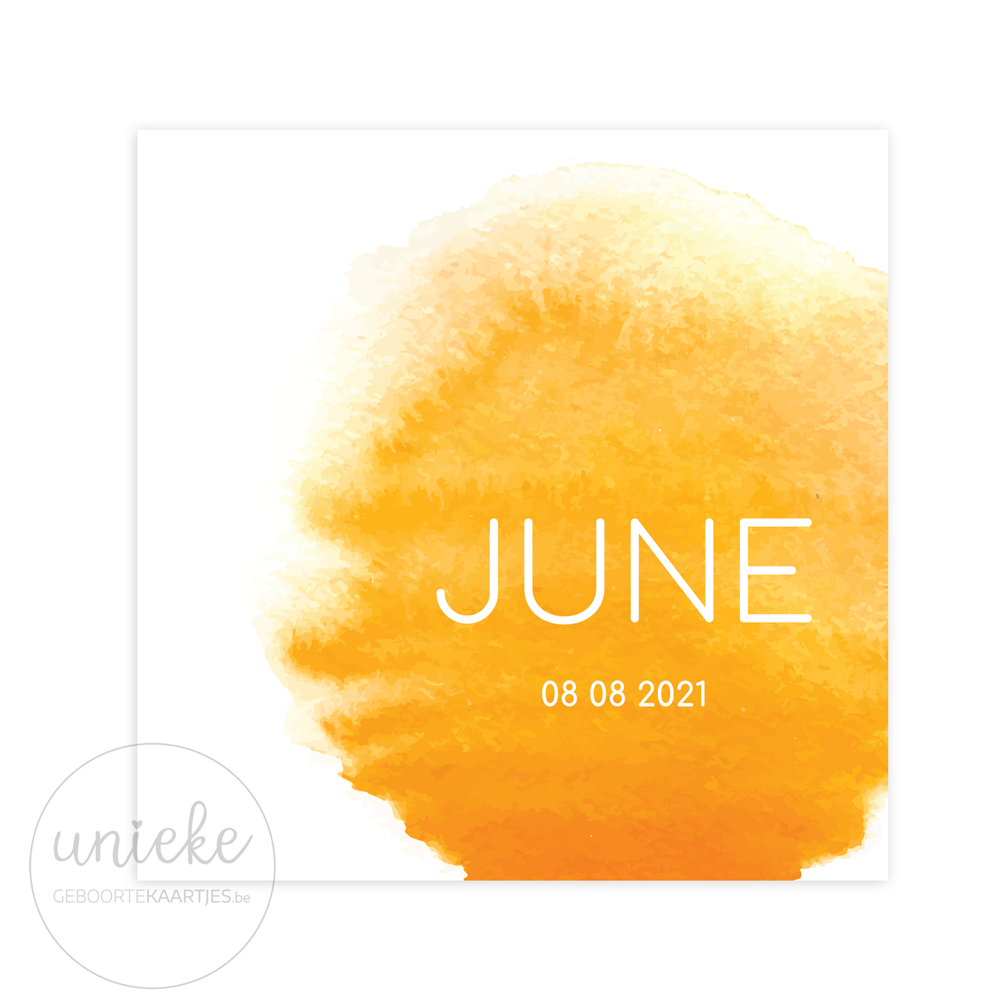 Voorkant van het kaartje van June