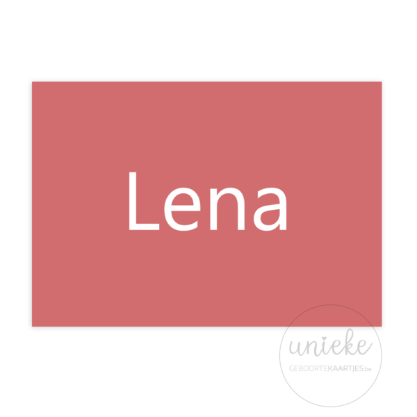 Voorkant van het geboortekaartje van Lena