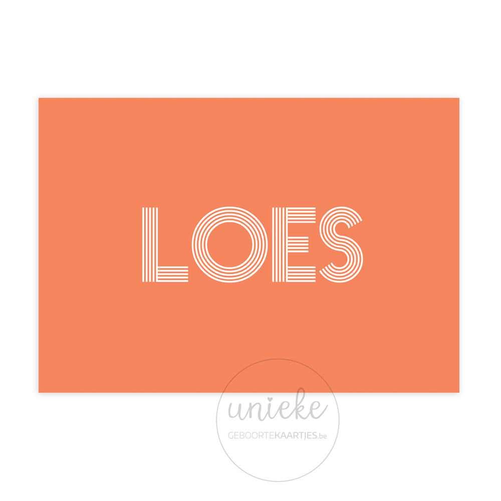 Geboortekaartje Loes Voorkant Voorkant van het kaartje van Loes