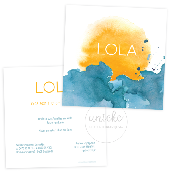 Geboortekaartje van Lola