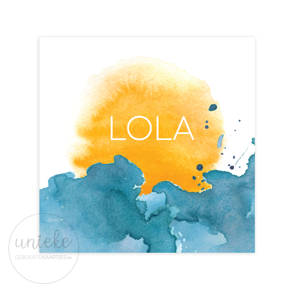 Voorkant van het kaartje van Lola