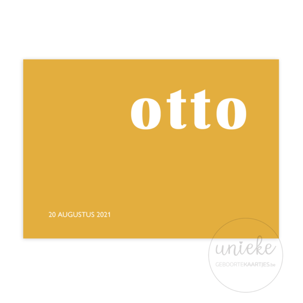 Voorkant van het kaartje van Otto