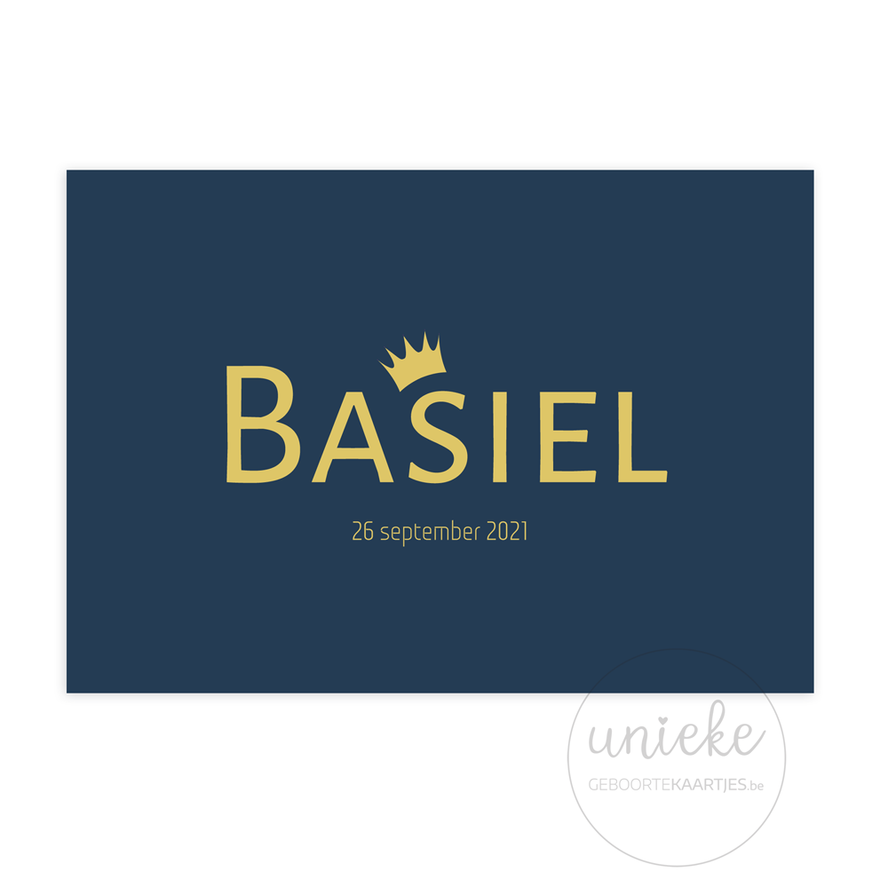 Geboortekaartje Basiel Voorkant Voorkant van het geboortekaartje van Basiel