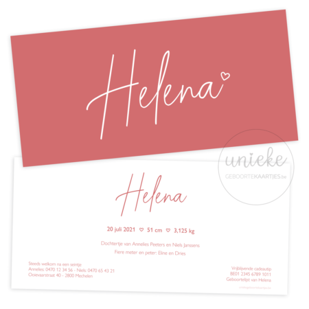 Geboortekaartje van Helena