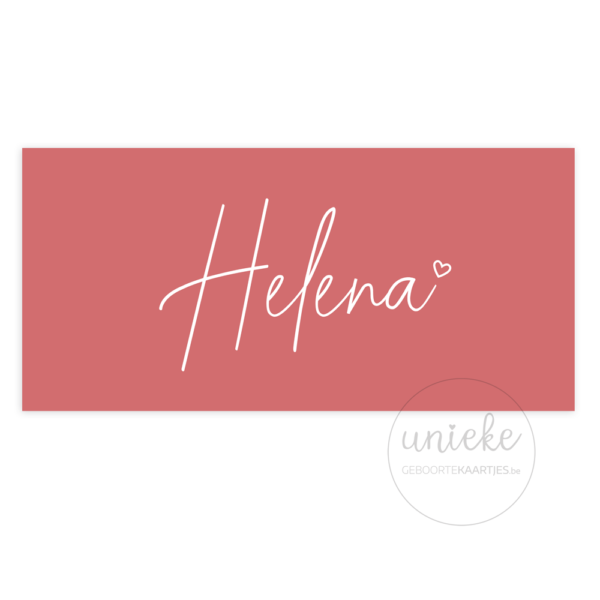 Voorkant van het geboortekaartje van Helena