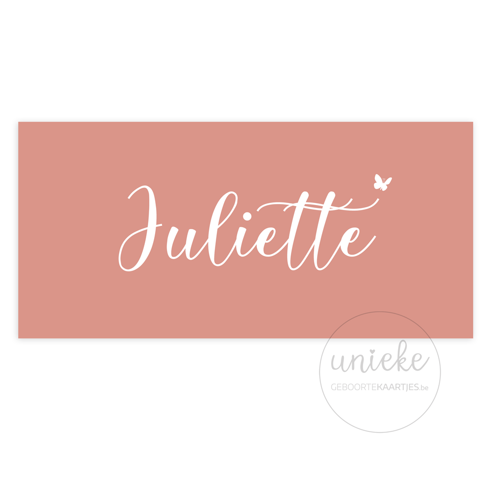 Geboortekaartje Juliette Voorkant Voorkant van het geboortekaartje van Juliette