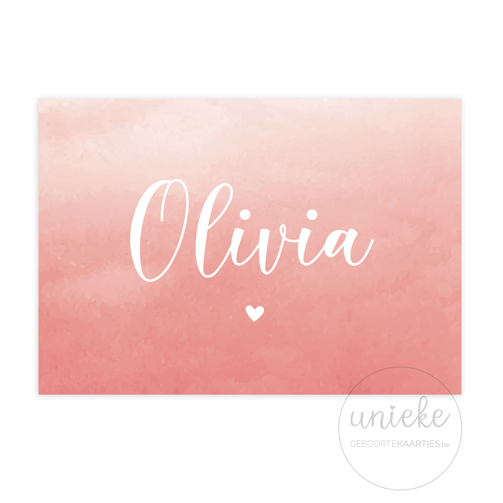 Voorkant van het kaartje van Olivia