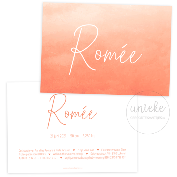 Geboortekaartje van Romée