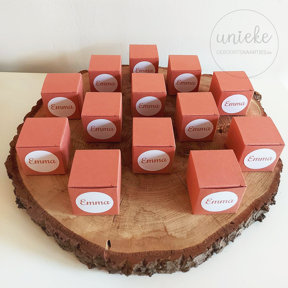 Emma Kubusdoosjes Met Sticker Kubusdoosjes van Emma met sticker