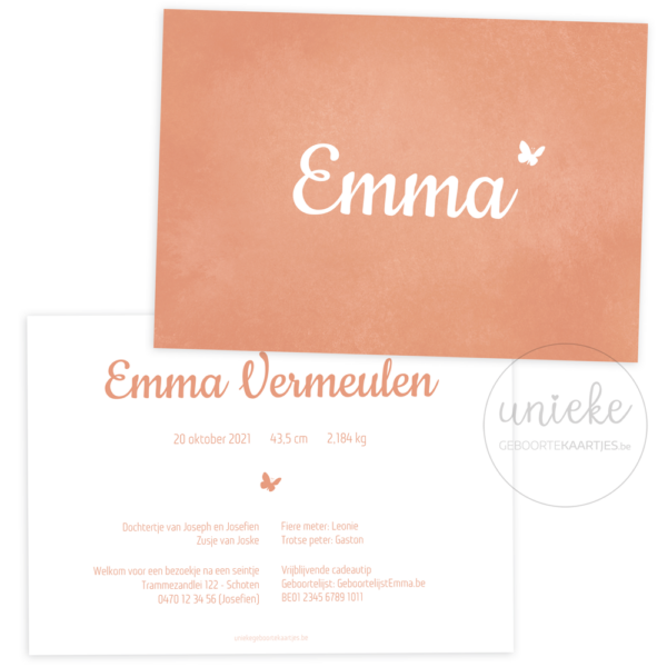 Geboortekaartje van Emma