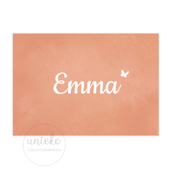 Voorkant van het geboortekaartje van Emma