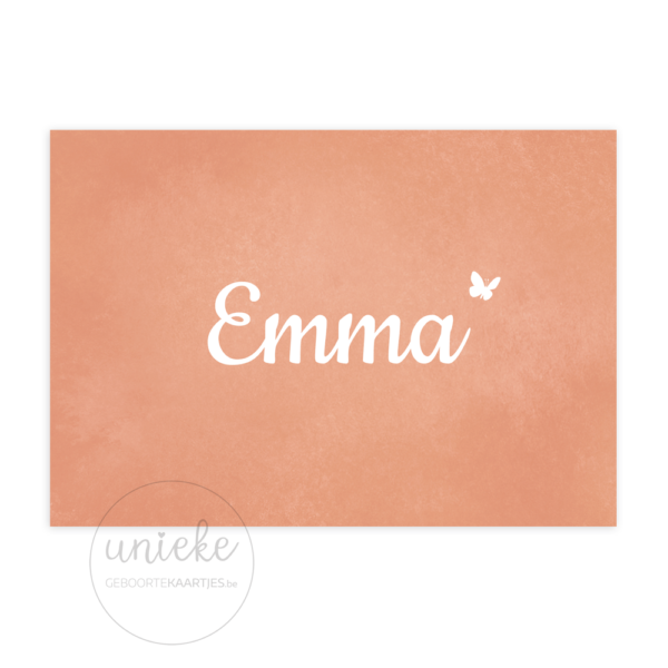 Voorkant van het kaartje van Emma