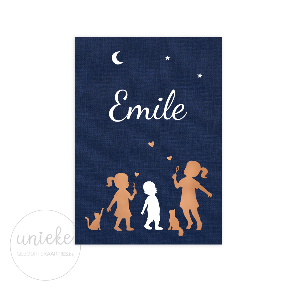 Voorkant van het kaartje van Emile