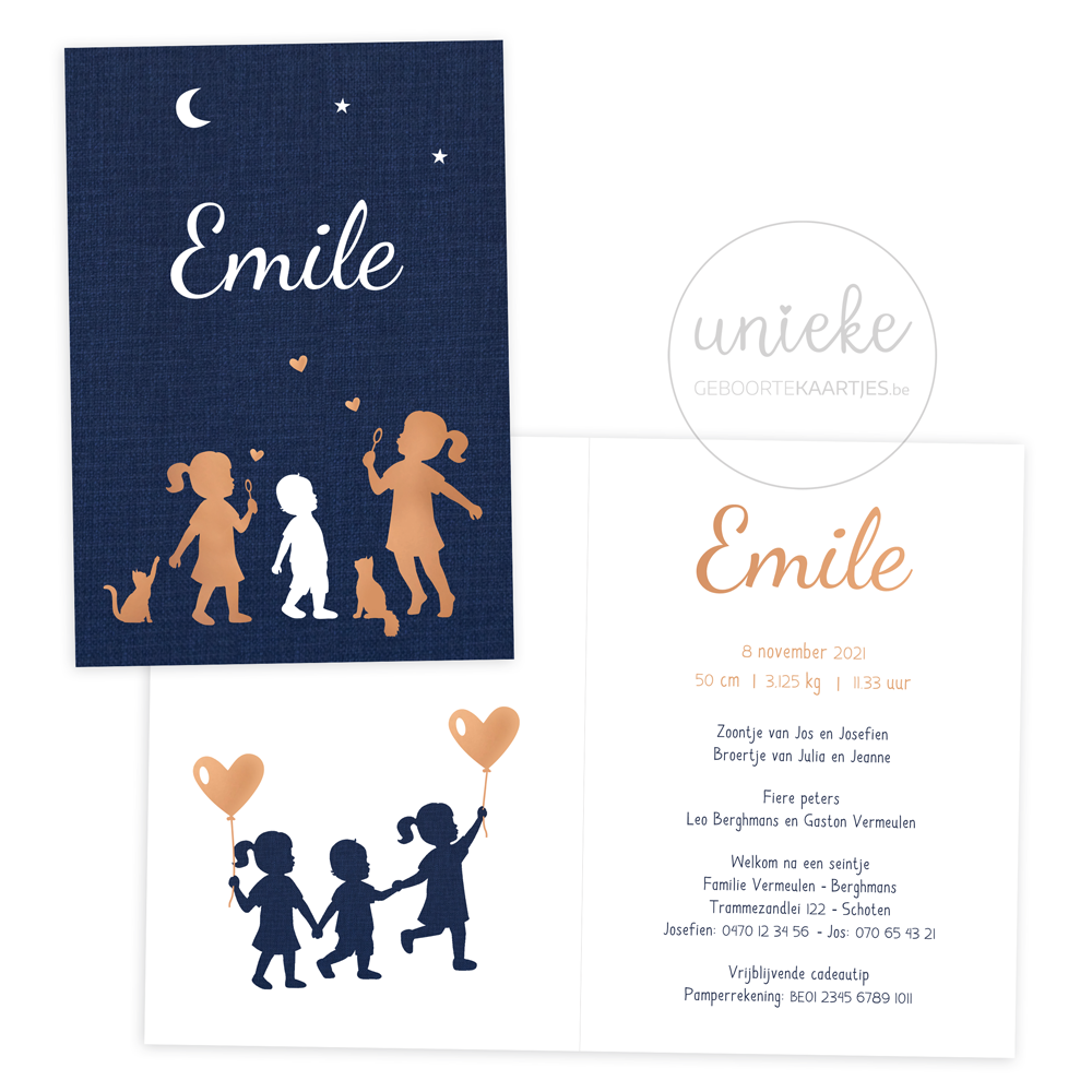 Geboortekaartje van Emile