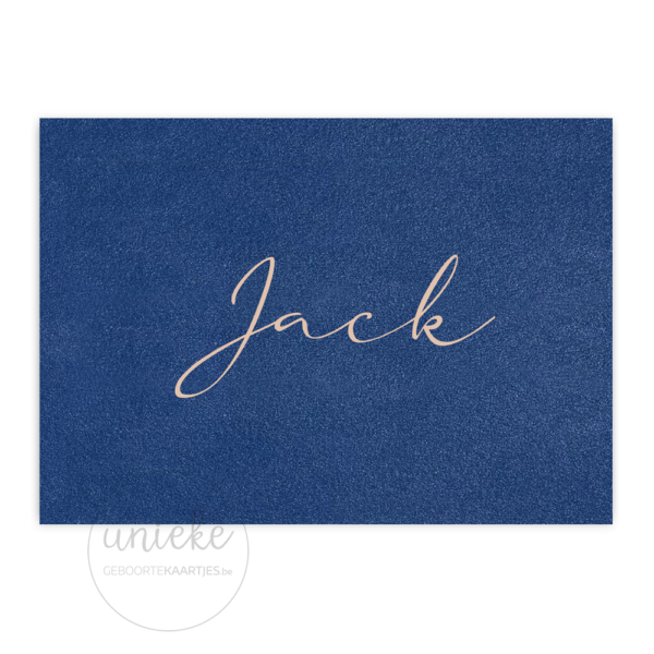 Voorkant van het kaartje van Jack