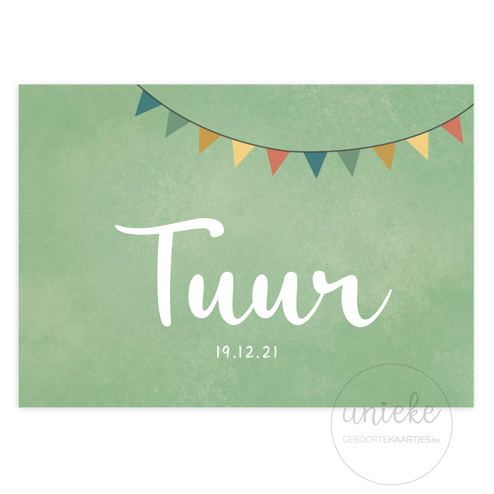 Voorkant van het kaartje van Tuur