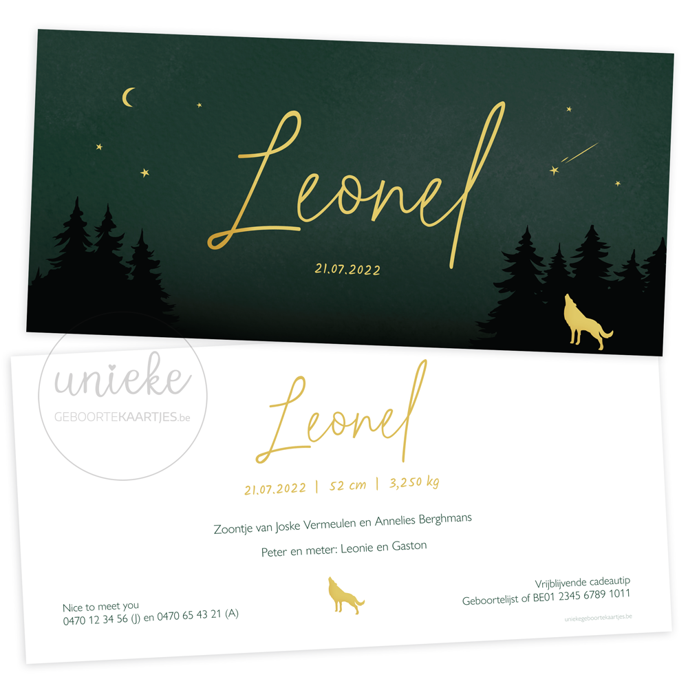Geboortekaartje Leonel Wolf Collectie