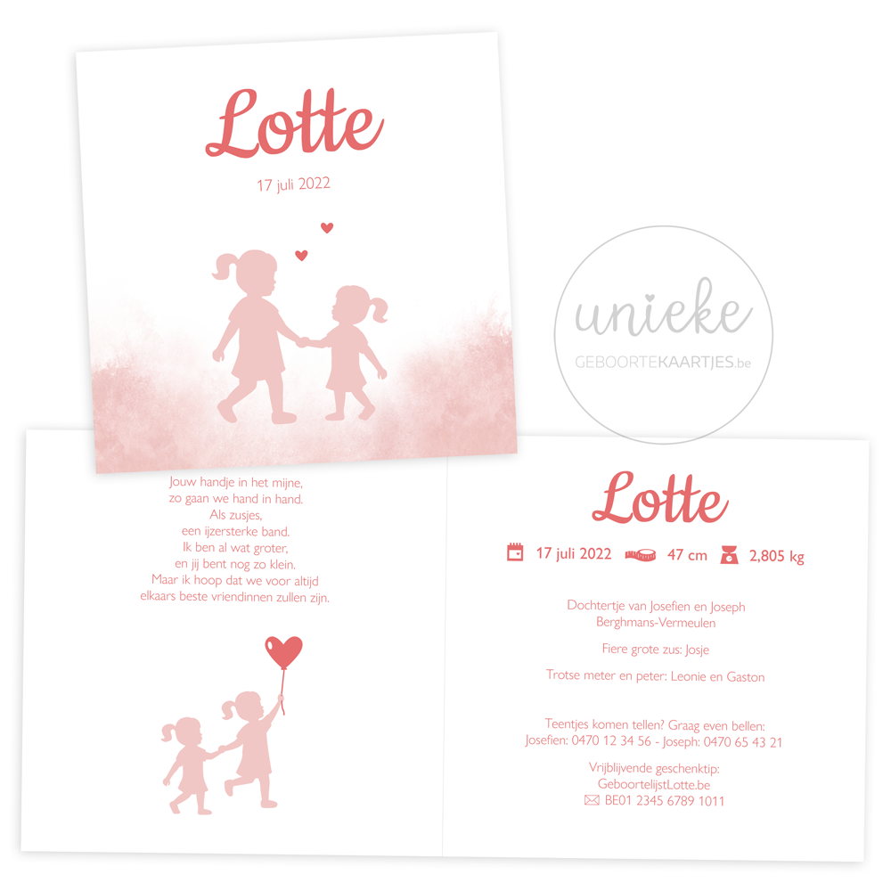 Geboortekaartje van Lotte