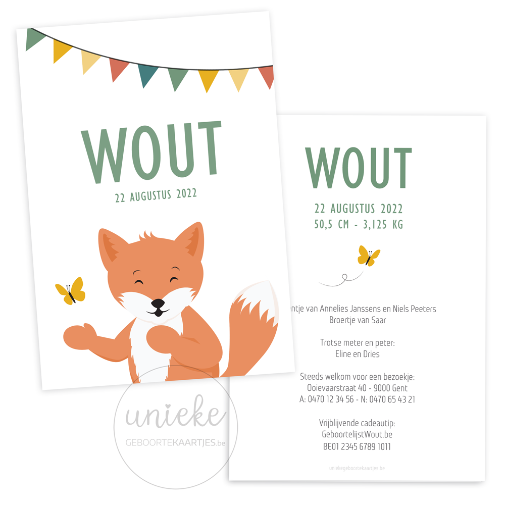 Geboortekaartje Wout Vos Collectie