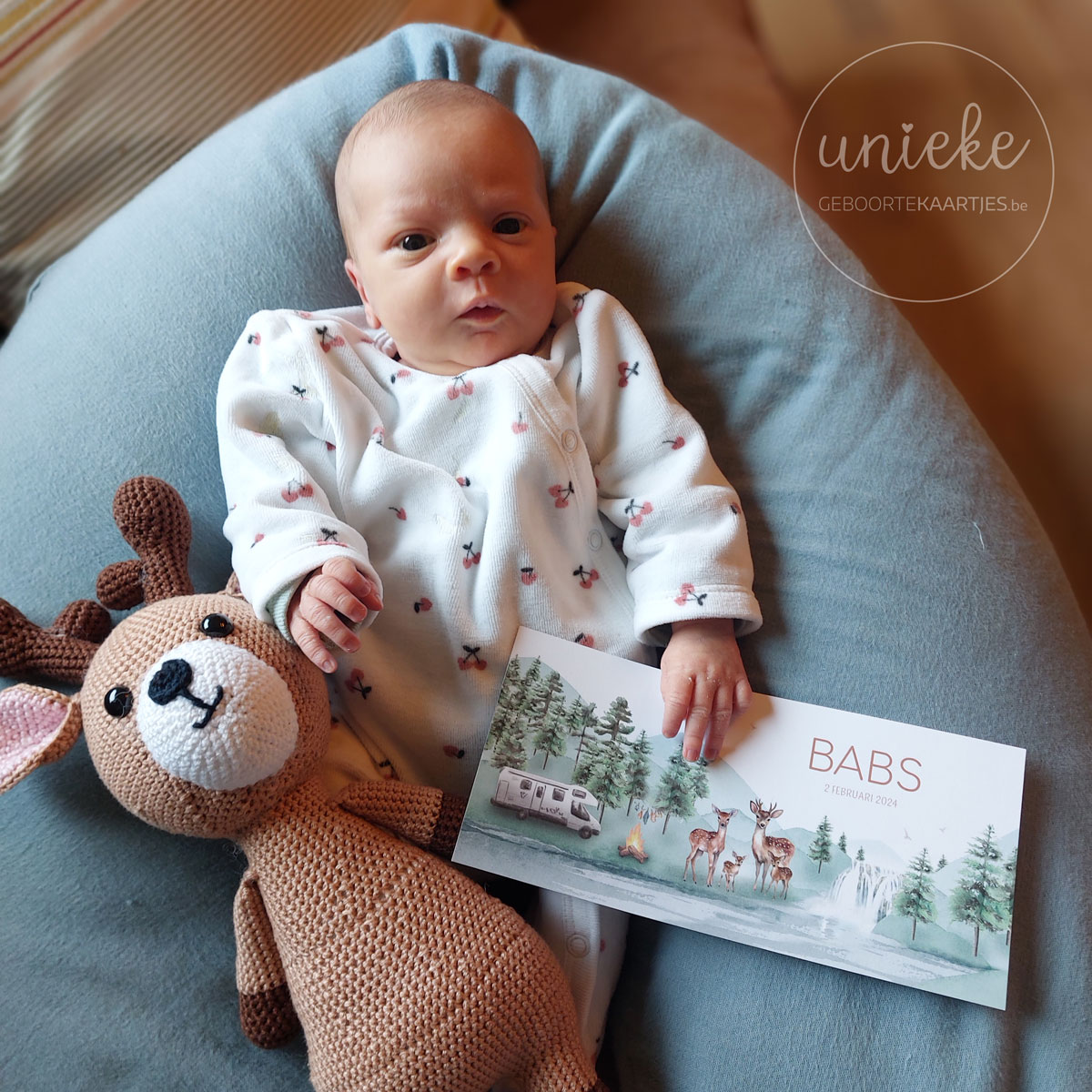 Foto van Babs met haar kaartje