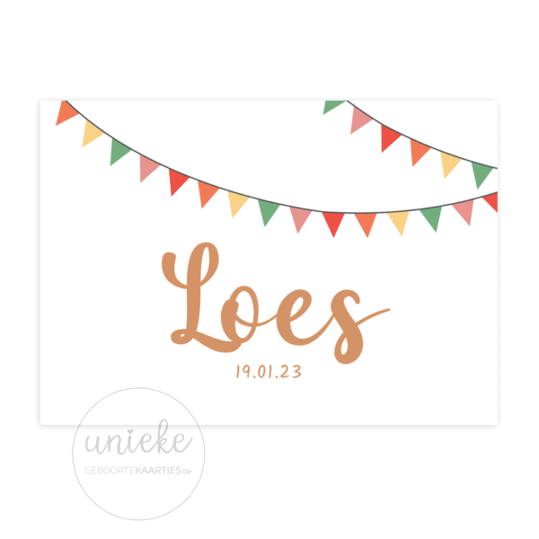 Voorkant van het kaartje van Loes