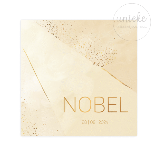 Voorkant van het geboortekaartje van Nobel