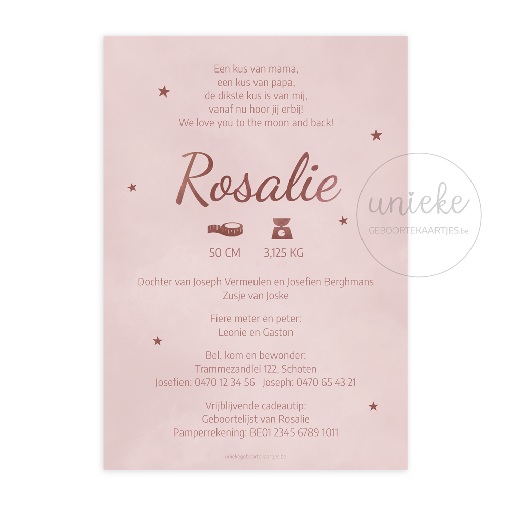 geboortekaartje-rosalie-maan-achterkant De achterkant van het geboortekaartje van Rosalie