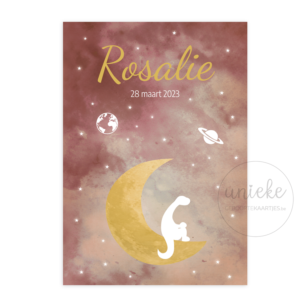 geboortekaartje-rosalie-maan-voorkant De voorkant van het geboortekaartje van Rosalie