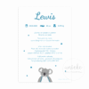 geboortekaartje-lewis-koala-achterkant De achterkant van het geboortekaartje van Lewis met een koala
